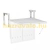 Handrail-mounted coffee table wooden folding balcony table white 55x70x65 cm
