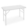 Folding garden table polyrattan camping table white 74x121.5x61.5 cm