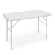 Folding garden table polyrattan camping table white 74x121.5x61.5 cm