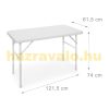 Folding garden table polyrattan camping table white 74x121.5x61.5 cm