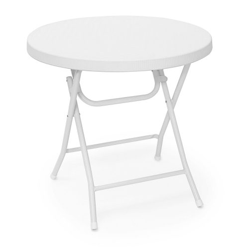 Folding garden table polyrattan cafe table white 74x80x80 cm