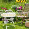 Folding garden table polyrattan cafe table white 74x80x80 cm