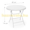 Folding garden table polyrattan cafe table white 74x80x80 cm