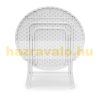 Folding garden table polyrattan cafe table white 74x80x80 cm