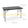 Folding garden table polyrattan camping table black 74x121.5x61.5 cm