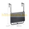 Rail-mounted coffee table, black folding balcony table 83x60x59 cm