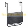 Rail-mounted coffee table, black folding balcony table 83x60x59 cm