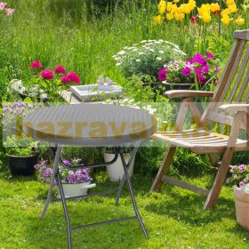   Összecsukható kerti asztal polirattan kávézó asztal fekete 74x80x80 cm