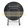 Folding garden table polyrattan cafe table black 74x80x80 cm