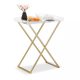 Folding table with removable tray acrylic tray table in gold and transparent color