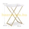 Folding table with removable tray acrylic tray table in gold and transparent color