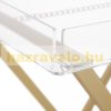 Folding table with removable tray acrylic tray table in gold and transparent color