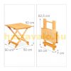 Folding table square wooden side table in natural color for both indoor and outdoor use 