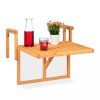 Rail-mountable coffee table wooden folding balcony table 55x70x65 cm