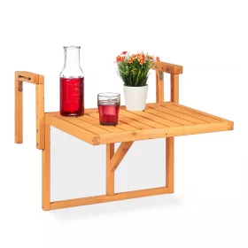   Korlátra szerelhető kávézó asztal fa összecsukható balkon asztal 55x70x65 cm