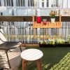 Rail-mountable coffee table wooden folding balcony table 55x70x65 cm