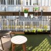 Handrail-mounted coffee table wooden folding balcony table gray 55x70x65 cm