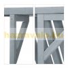 Handrail-mounted coffee table wooden folding balcony table gray 55x70x65 cm
