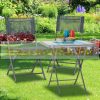 Folding garden table with glass top coffee table 70x70x70 cm balcony table bistro table