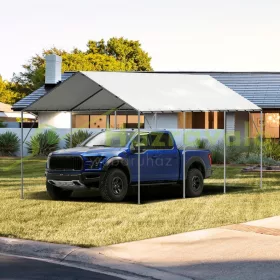   Ponyva autóbeálló sátorhoz 6x3 m vízálló és UV-álló tetőponyva autó sátorhoz fehér