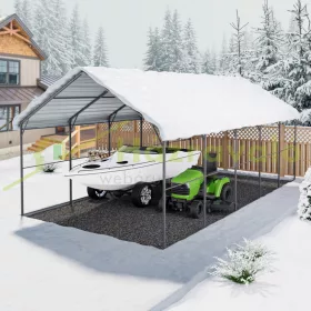   Fémvázas mobilgarázs prémium autóbeálló  4x8 m időjárásálló garázssátor horganyzott acéltetővel és PE oldalfallal