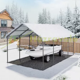   Fémvázas garázs sátor 3,6x6x3,15 m időjárásálló autóbeálló teljes védelemmel gépkocsibeálló 