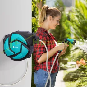   Automata locsolótömlő 10 m tömlővel visszahúzható slag roll-up tömlő falra szerelhető kerti tömlődob