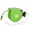 Automatic sprinkler hose holder with spring winding, retractable slag roll-up with 15 m hose