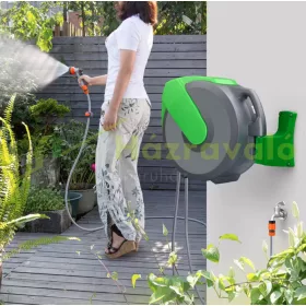   Automata locsolótömlő 20 m tömlővel visszahúzható slag roll-up tömlő falra szerelhető kerti tömlődob