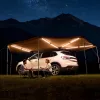 Autós napellenző 609x414x21 cm 270°-os oldalsátor beépített LED lámpákkal UV50+ szabadon álló autós sátor