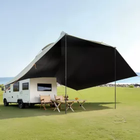   Autós napellenző 300x210 cm lakóautó árnyékoló UV50+ UV-védelemmel vízálló, hordozható táskával