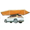 Autós árnyékoló SUV és offroadhoz 570x387x21 cm 270°-os autós oldalsátor napellenző beépített LED lámpákkal UV50+, szabadon álló