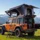 Autós tetőtéri sátor 2-3 fő részére alumínium kemping sátor háromszínű LED világítással, 2 ablakkal Jeep SUV pickuphoz