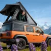 Autós tetőtéri sátor 250x225x144 cm alumínium autós kemping sátor LED világítással, vastag matraccal Jeep SUV pickuphoz