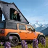 Autós tetőtéri sátor 256x222x152 cm alumínium kemping sátor LED világítással 1 ablakkal vízálló szélálló Jeep SUV pickuphoz