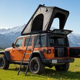   Autós tetőtéri sátor 2-3 fő részére, alumínium kemping sátor LED világítással Jeep SUV pickuphoz 2535x1320x1520 mm