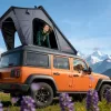 Autós tetőtéri sátor 2-3 fő részére, alumínium kemping sátor LED világítással Jeep SUV pickuphoz 2535x1320x1520 mm