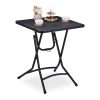 Folding garden table mesh balcony table with umbrella holder black coffee table bistro table