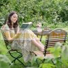 Folding garden table mesh balcony table with umbrella holder black coffee table bistro table