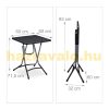 Folding garden table mesh balcony table with umbrella holder black coffee table bistro table