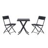 Polyrattan garden furniture set 3-piece balcony set black bistro furniture set garden set 