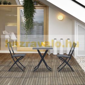   Polirattan kerti bútor szett 3 darabos balkon szett fekete bisztró bútor szett kerti garnitúra 