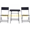 Polyrattan garden furniture set 3-piece balcony set black bistro furniture set garden set 