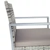 Polyrattan kerti bútor szett 3 részes szürke lounge szett WPC asztallal