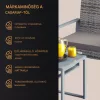Polyrattan kerti bútor szett 3 részes szürke lounge szett WPC asztallal