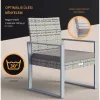 Polyrattan kerti bútor szett 3 részes szürke lounge szett WPC asztallal