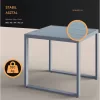 Polyrattan kerti bútor szett 3 részes szürke lounge szett WPC asztallal