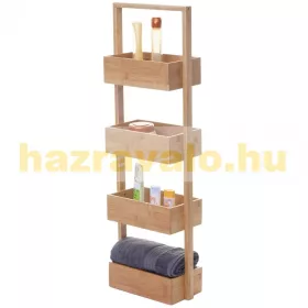 Bambusz polc fürdőszobai tároló kosár 68x28x15