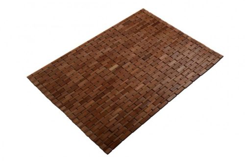 60x90 Bathroom mat bamboo exit honey brown