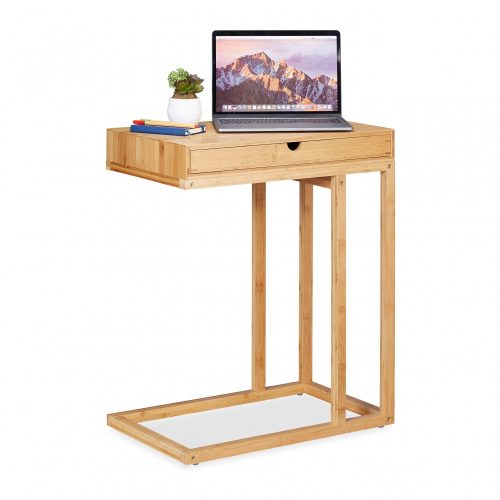 Bamboo space-saving table with drawer 